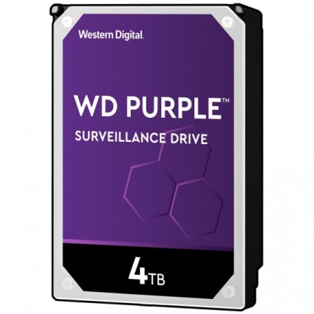 Western Digital WD43PURZ WD Purple; 4 TB biztonságtechnikai merevlemez; 256 MB cache; 24/7 alkalmazásra;nem RAID kompatibilis
