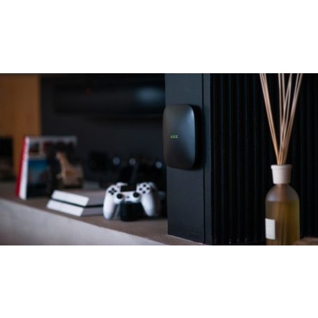 AJAX Hub 2 (4G) BL Hub 2 vezeték nélküli riasztóközpont; 4G, 3G, 2G és Ethernet; riasztás kiegészítése képpel; fekete