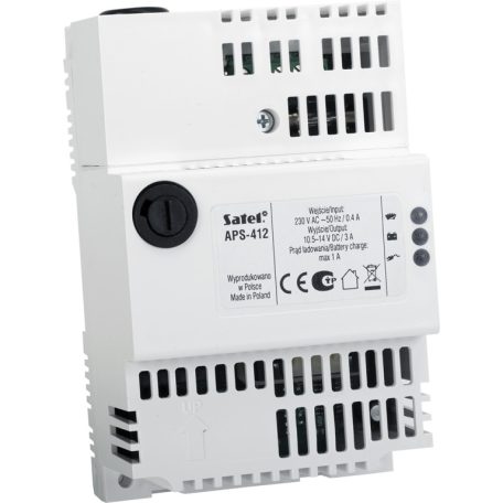 Satel APS-412 Kapcsolóüzemű tápegység SATEL dobozokba vagy DIN sínre; 12 VDC/4 A; dedikált Satel csatlakozó
