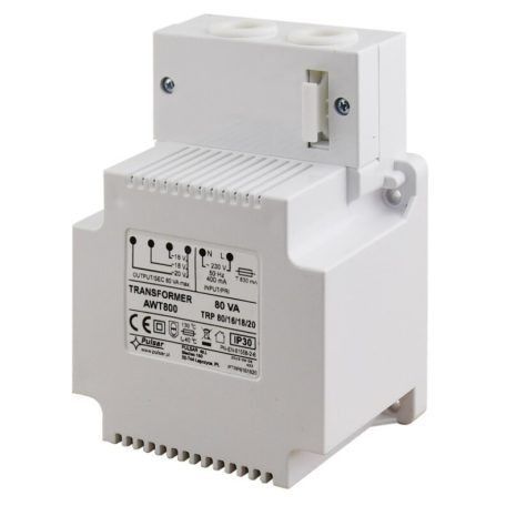 Pulsar AWT800 Transzformátor; 230 VAC / 16/18/20 VAC, 80 VA; IP30