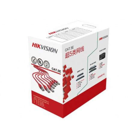 Hikvision DS-1LN5E-S UTP fali kábel; cat5e; 305 fm; dobozos kiszerelés; 0,5 mm rézmag