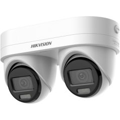   Hikvision DS-2CD2346G3D-IZ2UY/SL(2.8/4mm 4 MP AcuSense IP dual-lens turret kamera; beépített mikrofon; fény-/hangriasztás; NEMA 4X