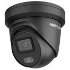 Hikvision DS-2CD2347G2-LSU/SL-B 2.8mm/C 4 MP WDR fix ColorVu AcuSense IP turret kamera; láthatófény; fény- és hangriasztás; fekete