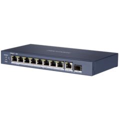   Hikvision DS-3E0510HP-E 10 portos Gbit PoE switch (110 W); 6 PoE+ / 2 HiPoE / 1 RJ45 + 1 SFP uplink port
