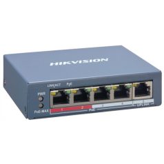   Hikvision DS-3E1105P-EI/M 5 portos PoE switch (45 W); 4 PoE + 1 uplink port; menedzselhető