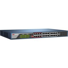   Hikvision DS-3E1326P-EI(old) 26 portos PoE switch (370 W); 24 PoE + 2 kombinált uplink port; smart menedzselhető