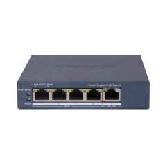   Hikvision DS-3E1505P-EI 5 portos PoE switch (60 W); 4 PoE + 1 RJ45 uplink port; menedzselhető