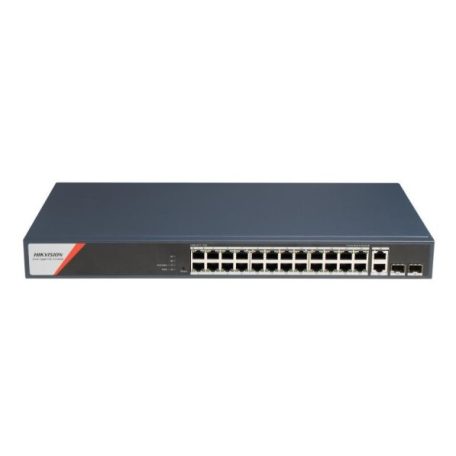 Hikvision DS-3E1528HP-SI-24P2T2F 28 portos Gbit PoE switch (370 W); 20 PoE+4 HiPoE+2 SFP uplink port+2 RJ45 Uplink port;menedzselhető