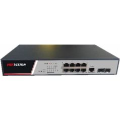   Hikvision DS-3E2510P(B) 10 portos gigabit PoE switch (125 W); 8 PoE + 2 SFP uplink port; teljesen menedzselhető
