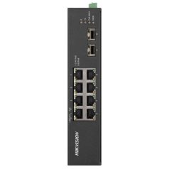   Hikvision DS-3T0510HP-E/HS 10 portos ipari Gbit PoE switch (110 W); 6 PoE+ / 2 HiPoE / 2 SFP uplink port; nem menedzselhető