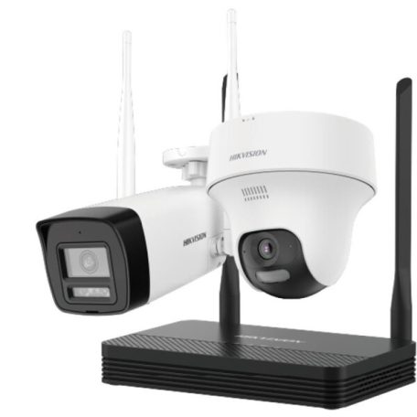 Hikvision DS-J142I/NKS424W02H IP SOHO kamera szett; 4 csatornás NVS+DS-2CV1043G2-LIDWF(2.8mm)(B)+DS-2CV1F43G2-LIDWF(2.8mm)(B)