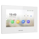 Hikvision DS-KH6320-WTE2-W IP video-kaputelefon beltéri egység; 7" LCD kijelző; 1024x600 felbontás; WiFi; kétvezetékes; fehér