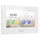 Hikvision DS-KH6320-WTE2-W IP video-kaputelefon beltéri egység; 7" LCD kijelző; 1024x600 felbontás; WiFi; kétvezetékes; fehér