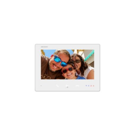 Hikvision DS-KH7300EY-WTE2/White Kétvezetékes HD video-kaputelefon beltéri egység;7" LCD kijelző;1024x600 felbontás;WiFi;fehér