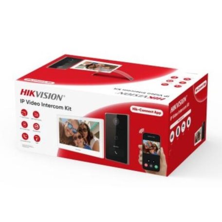 Hikvision DS-KIS608-P Egylakásos IP video-kaputelefon szett; DS-KH6350-WTE1/White+DS-KV6133-WME1+ 2db tápegység+SD kártya