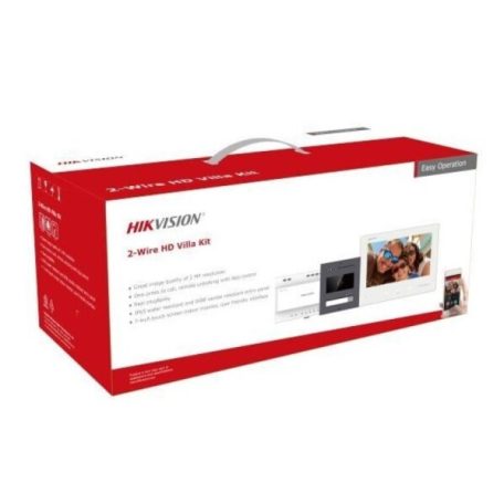 Hikvision DS-KIS704EY/Aluminum Kétvezetékes HD video-kaputelefon szett; alumínium kültéri; fehér beltéri; disztributor; tápegység