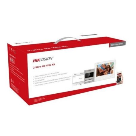 Hikvision DS-KIS704EY Kétvezetékes HD video-kaputelefon szett; kültéri; fehér beltéri; disztributor; tápegység