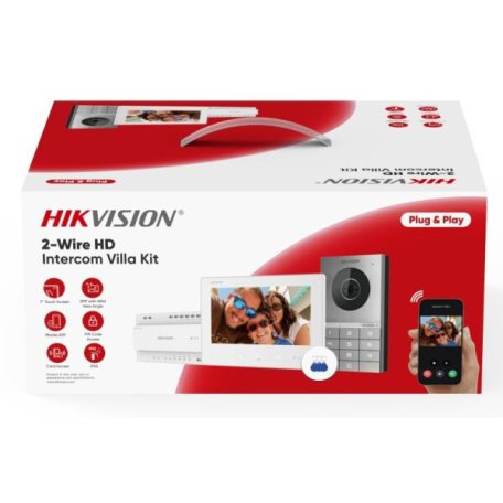 Hikvision DS-KIS706EY Kétvezetékes HD video-kaputelefon szett; kültéri; fehér beltéri; disztributor