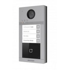   Hikvision DS-KV8413-WME1/Flush Négylakásos IP video-kaputelefon kültéri egység; kártyaolvasóval; IR-megvilágítás; WiFi; 12VDC/PoE