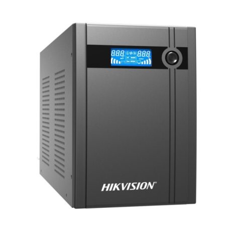 Hikvision DS-UPS3000-R Szünetmentes tápegység;3000 VA/1800 W;LCD kijelző;4 db beépített akkumulátor 12V/9Ah;4db Schuko(DIN)