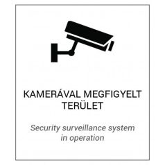   Nestron FM-01 Magyar és angol nyelvű figyelmeztető matrica: "Kamerával megfigyelt terület"; 175x200 mm