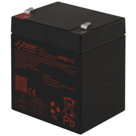 Pulsar HPB5-12 Akkumulátor 12V 5 Ah; HPB széria; T1 (F1) csatlakozó