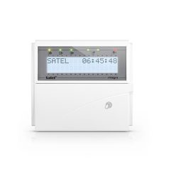  Satel INT-KLCDR-W LCD kezelő INTEGRA központokhoz; kártyaolvasóval és lenyíló billentyűzetvédővel; fehér háttérfény