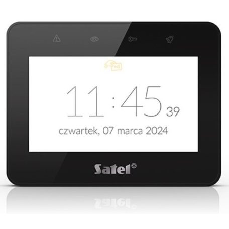 Satel INT-TSG2R-B 4,3" érintőképernyős kezelő; fekete; Mifare hitelesítés