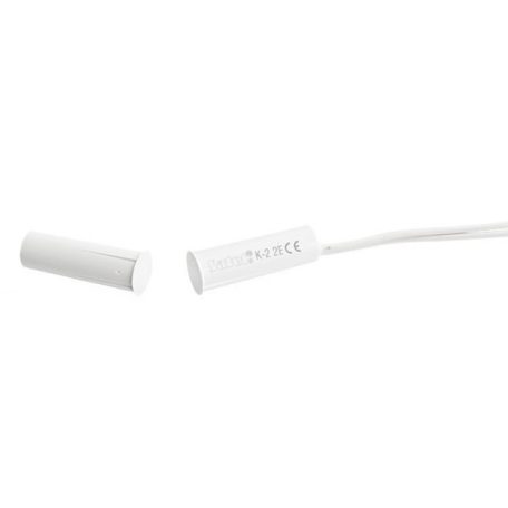 Satel K-2 2E Befúrható mágneses nyitásérzékelő; 2 lezáró ellenállás: 1.1 kOhm; O 7.2x32.6 mm; fehér
