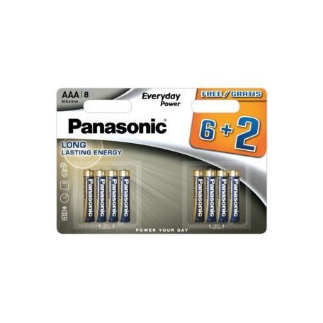 Panasonic LR03EPS/8BW 6+2F 1.5V AAA mikro tartós alkáli elem