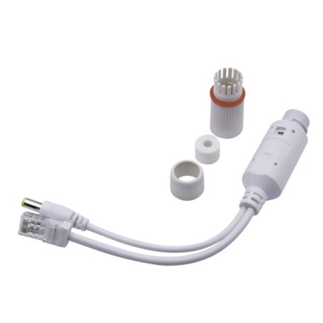 Nestron NOS-11E-12D-W 12V PoE splitter, PoE bemenet / 12VDC+10/100 Ethernet kimenet; max. 30W; IP67