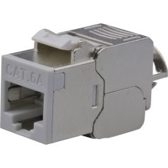   Nestron NPN-KEY-1C6SF-180WT-GY Keystone STP csatlakozó; Cat6A; 180°; szerszám nélkül szerelhető; szürke