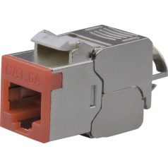   Nestron NPN-KEY-1C6SF-180WT-RD Keystone STP csatlakozó; Cat6A; 180°; szerszám nélkül szerelhető; piros