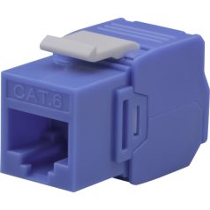   Nestron NPN-KEY-1C6U-180WT-BL Keystone UTP csatlakozó; Cat6; 180°; szerszám nélkül szerelhető; kék