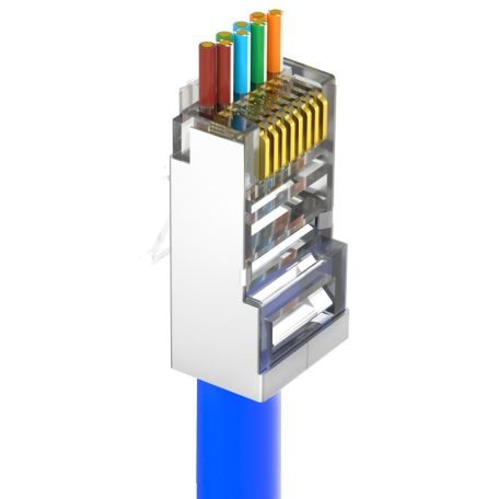 Nestron NPN-RJ45-1C6PTSF-PC10 Árnyékolt RJ45 csatlakozó; Cat6; átfűzhető; fali és patch kábelekhez; 10 db/csomag