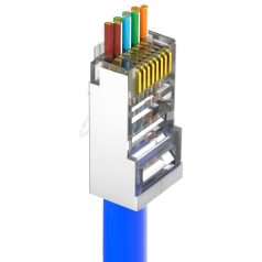   Nestron NPN-RJ45-1C6PTSF-PC100 Árnyékolt RJ45 csatlakozó; Cat6; átfűzhető; fali és patch kábelekhez; 100 db/csomag