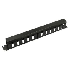   Nestron NRCM-LI-1M 19" kábel rendező panel; 1U; vízszintes; fedéllel; fém
