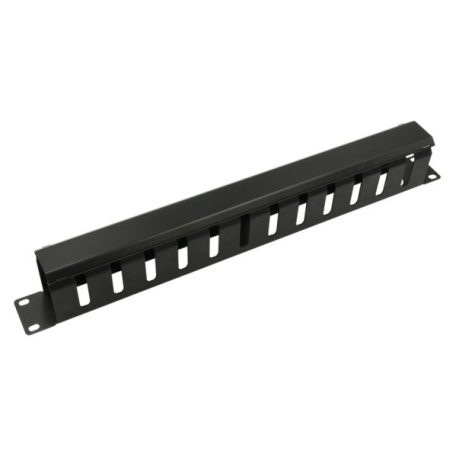Nestron NRCM-LI-1M 19" kábel rendező panel; 1U; vízszintes; fedéllel; fém