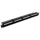 Nestron NRPP-RJ45-124U-H 19" patch panel; 24 port; Cat6; árnyékolatlan; tehermentesítővel; dual IDC (Krone/110)