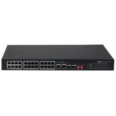   Dahua PFS3226-24ET-240 26 portos PoE switch (240 W); 22 PoE+ / 2 HiPoE / 2 combo uplink port; nem menedzselhető