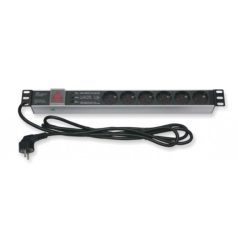   Nestron RACK/MISC/K/005b 6-os elosztósáv; túlfeszültségvédelemmel; 19"-os
