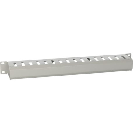 Pulsar RAOK-1M-G 19" kábel rendező panel; 1U; vízszintes; fedéllel; fém; szürke