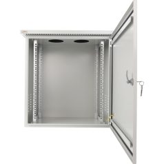   Pulsar RK1264-G 19" 12U 600x400 fali rack szekrény; készre szerelt; vandálbiztos; szürke