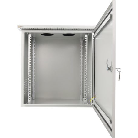Pulsar RK1264-G 19" 12U 600x400 fali rack szekrény; készre szerelt; vandálbiztos; szürke
