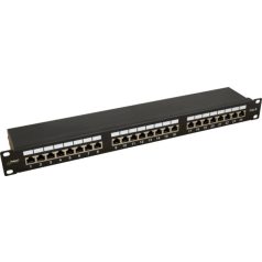   Pulsar RP-F24V6 19" patch panel; 24 port; cat6; árnyékolt; tehermentesítővel; 90 fokos modulok