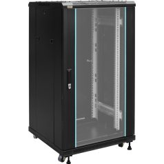   Pulsar RS2266 19" 22U 600x600 álló rack szekrény; lapra szerelt; fekete