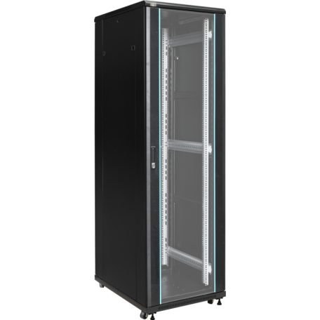 Pulsar RS4268 19" 42U 600x800 álló rack szekrény; lapra szerelt; fekete