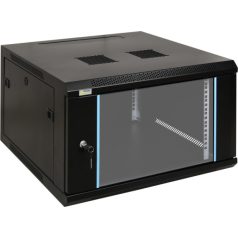   Pulsar RW666 19" 6U 600x600 fali rack szekrény; készre szerelt; fekete