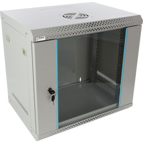Pulsar RW954-G 19" 9U 540x400 fali rack szekrény; készre szerelt; szürke; könnyített kialakítás