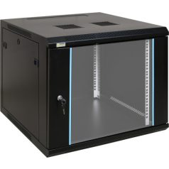   Pulsar RW966 19" 9U 600x600 fali rack szekrény; készre szerelt; fekete